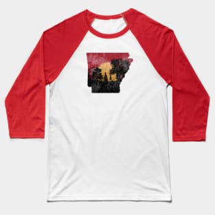 Arkansas Sunset (distressed) Baseball T-Shirt